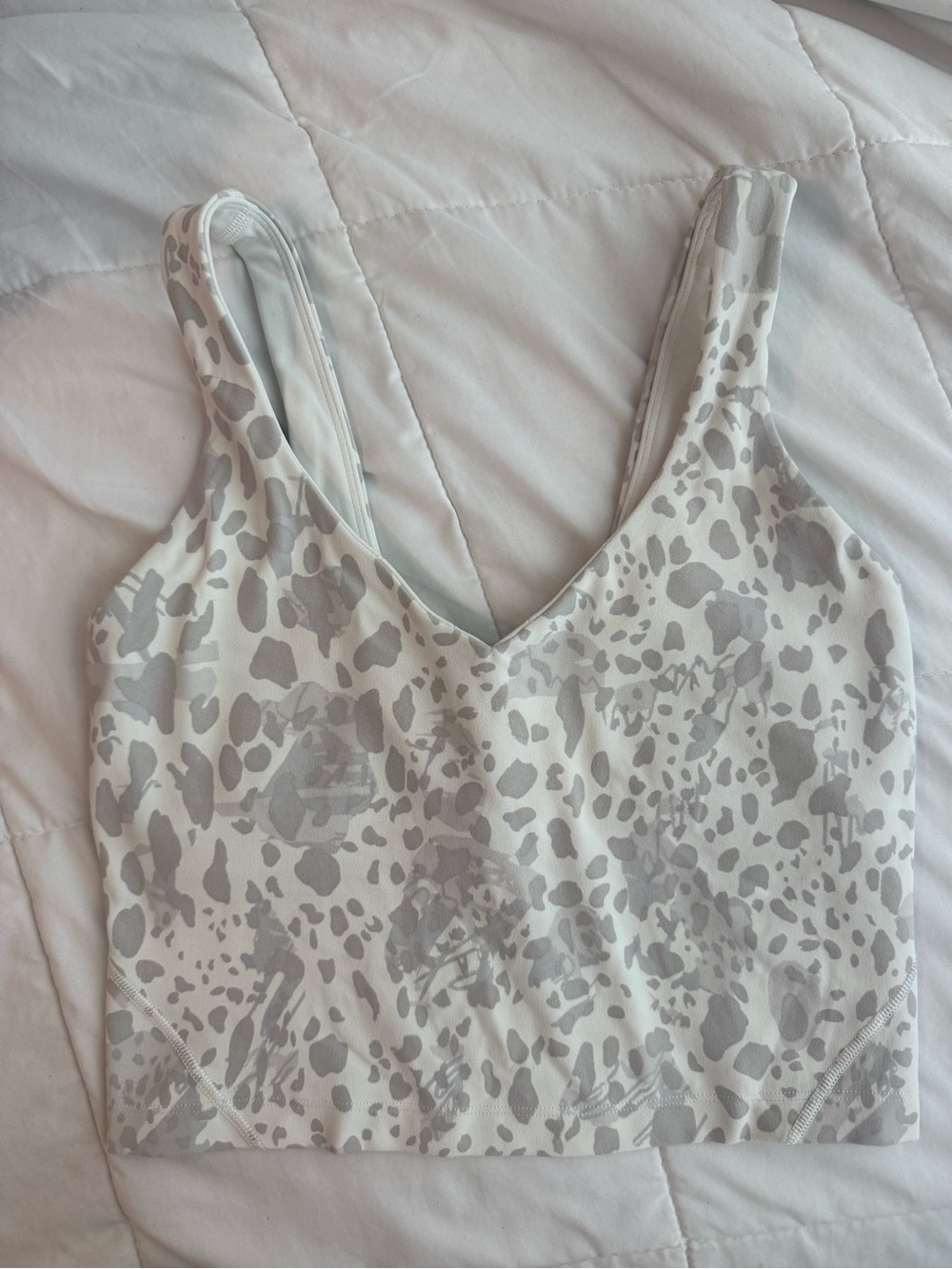 lululemon white + grey leopard print align tank